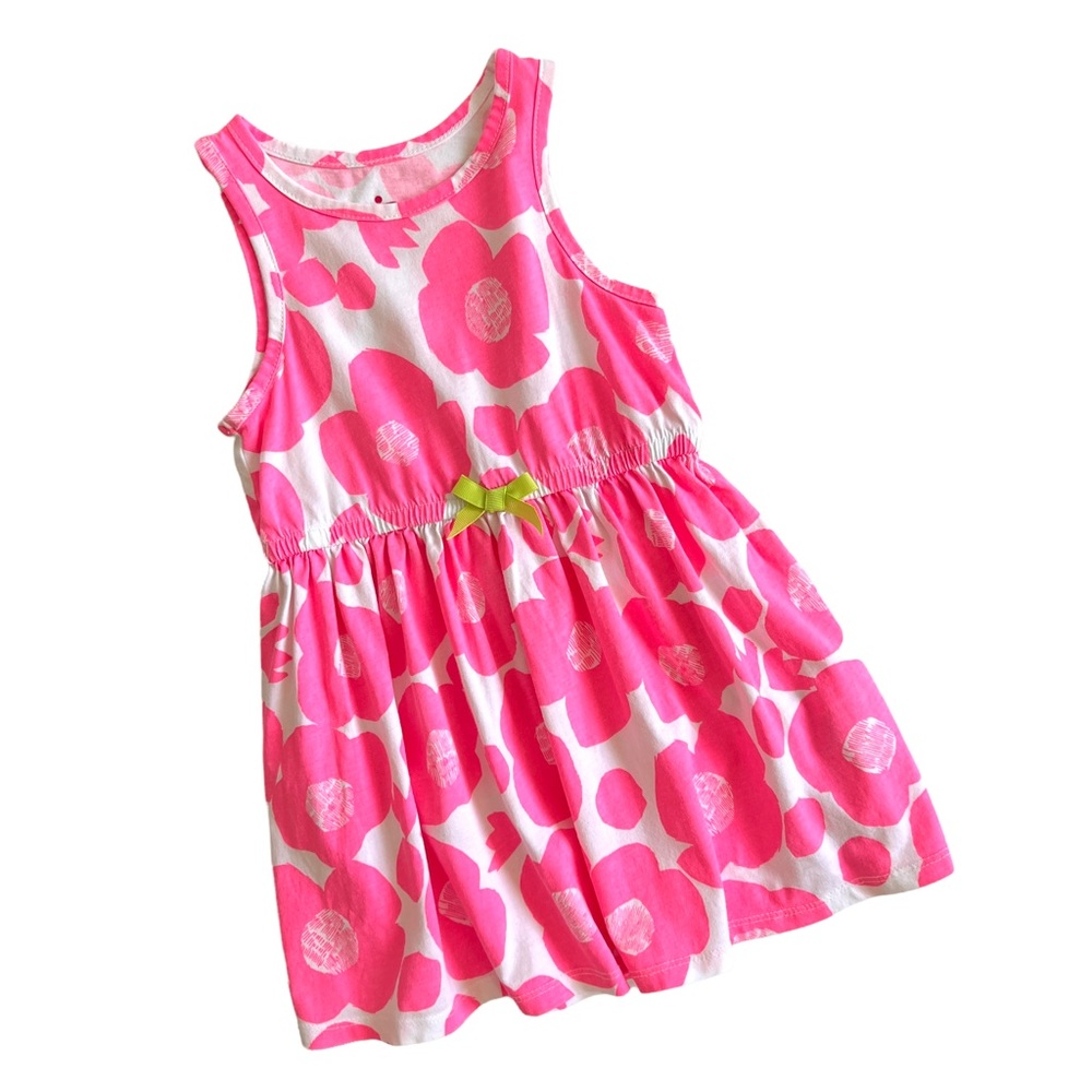 CIRCO x TARGET Kids Cotton Abstract Floral Print Dress Sleeveless Pink White 3T